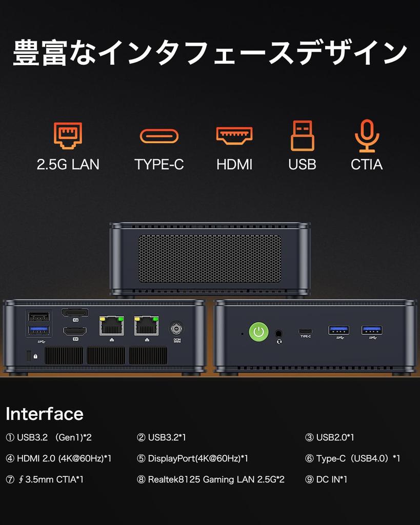 GMKtec Mini PC AMD Ryzen 5 6600H Max Mini Gaming PC Mini PC DDR5 16GB 512GB SSD Windows11 Pro Mini Computer 3 Screen Output LAN WiFi6 Nucbox M6 Small