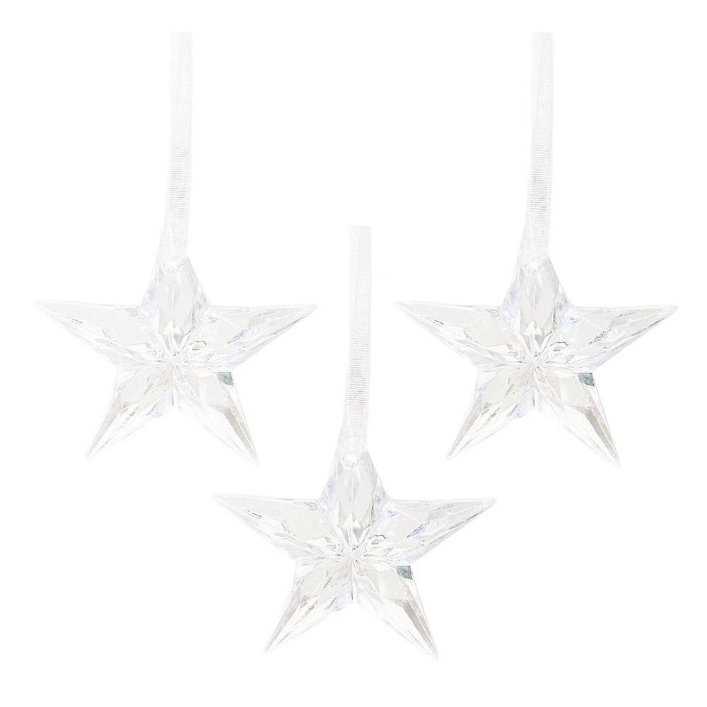 3Pcs/set DIY Christmas Transparent Snowflakes Acrylic Xmas Tree Ornaments New Year