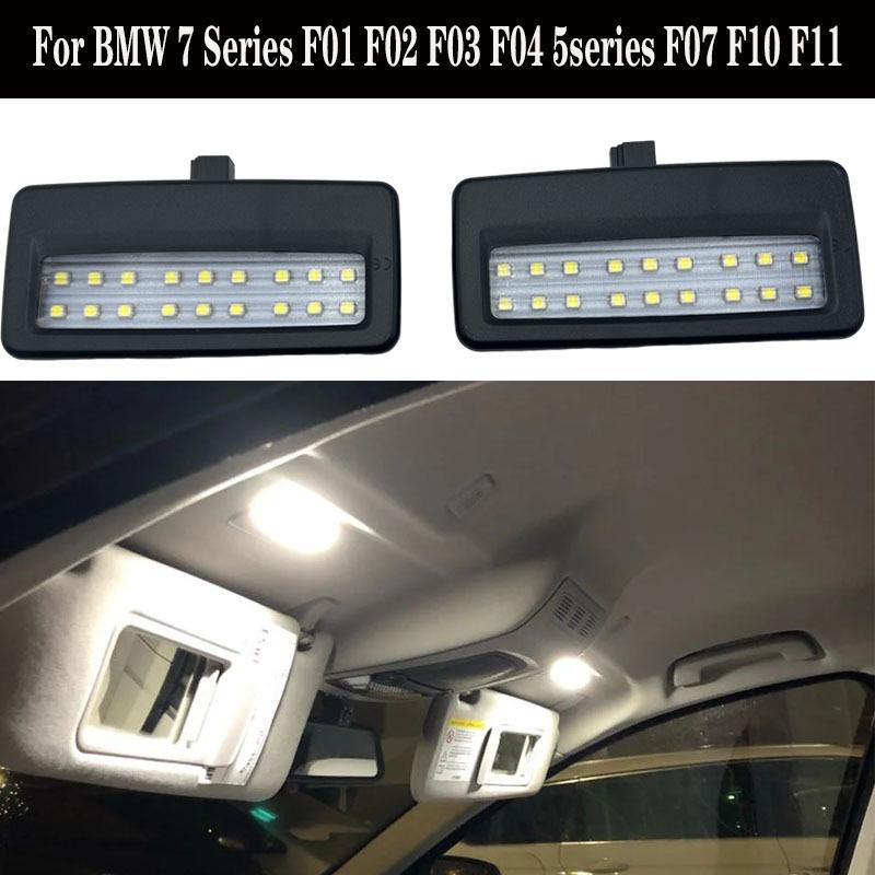 2Pcs LED Interior Sun Visor Vanity Mirror Lamps For BMW F10 F01 F11 F06 F07 F02 F03 F04 F12 F13 Reading Light