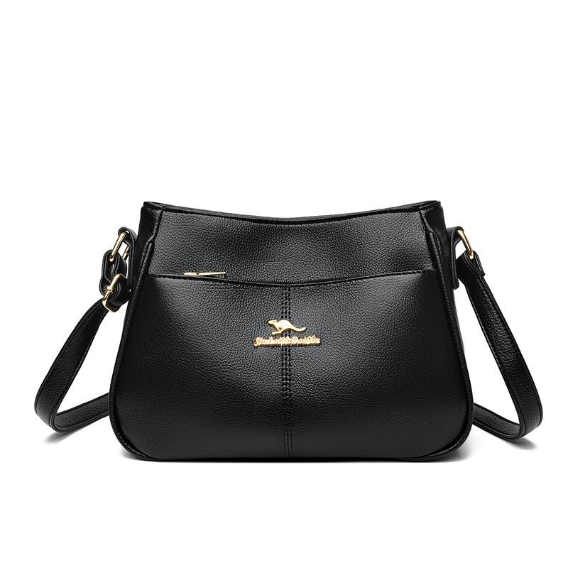 Элегантная Простая и Классическая Мягкая Кожаная Текстура Большая Вместимость Универсальная для Поездок Повседневная Сумка через Плечо