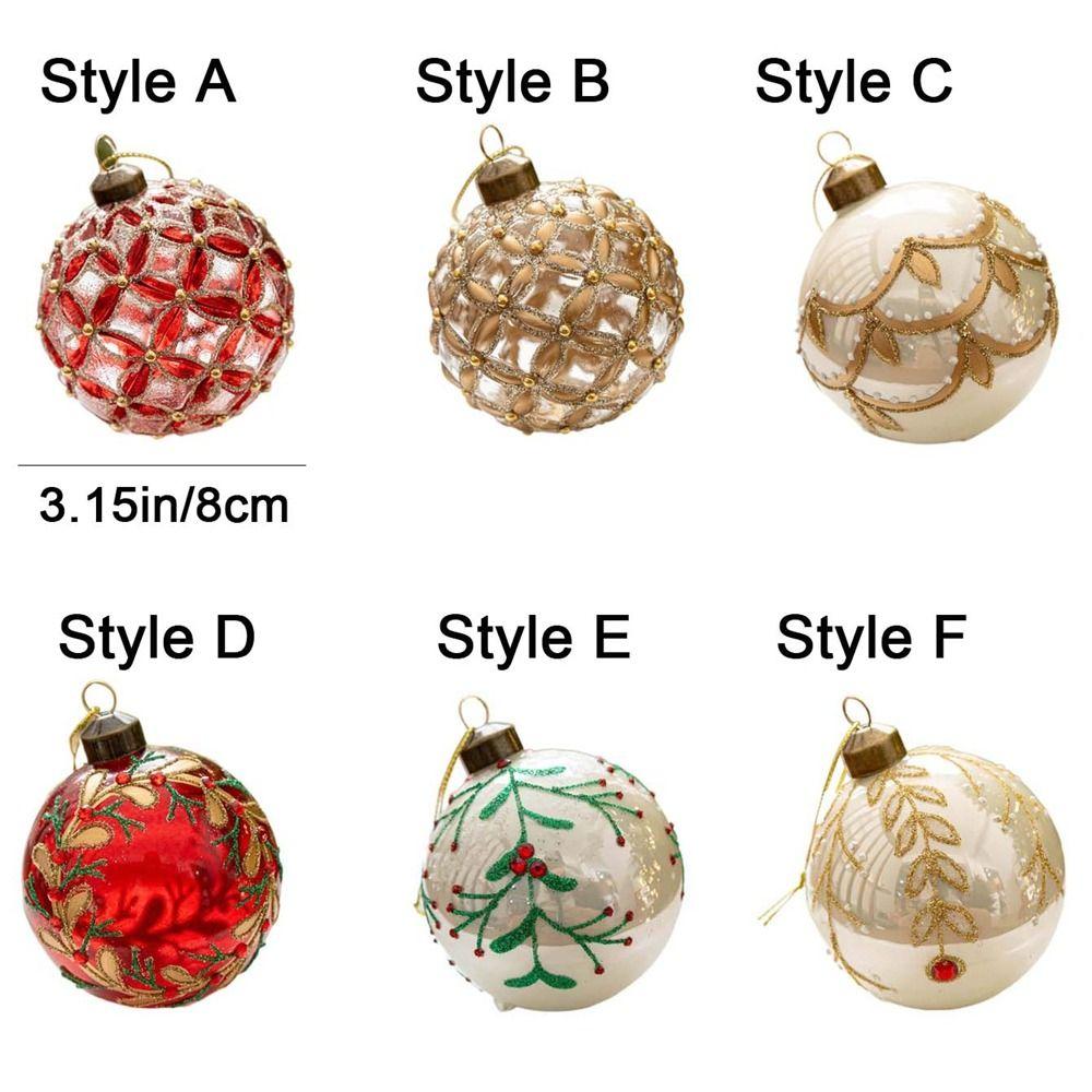 Korean Style Christmas Glass Balls 8cm Christmas Tree Pendants Multicolor Christmas Ball New Year