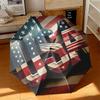 1pc American flag Umbrella Portable Folding Umbrella Iron Frame Hole Bone Structure Outdoor Home Umbrella