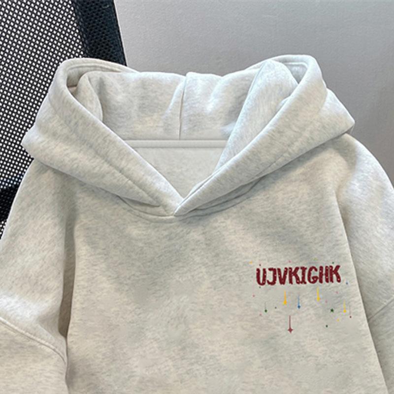 Сезонный утепленный флисовый свитер с капюшоном Мужской тренд Мужской сезон Подростковая толстовка Женская Ins