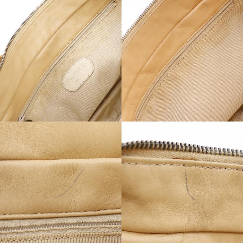 Chanel COCO Mark Shoulder Bag Beige Lambskin Women Used