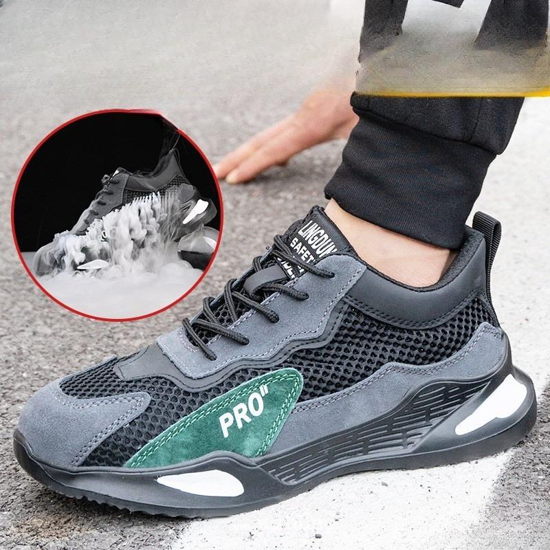 Рабочая обувь ударопрочная и проколостойкая, дышащая защитная обувь со стальным подноском, рабочая обувь для мужчин