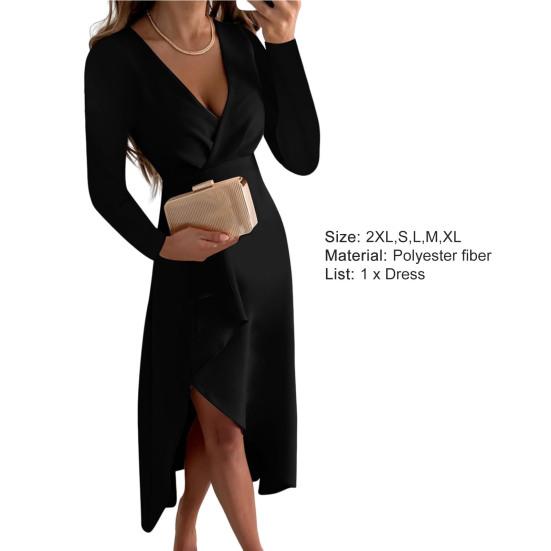 Модное вечернее платье с глубоким V-образным вырезом, дышащее, не выцветает