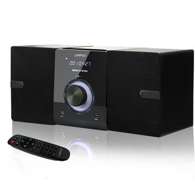 Мини-стереосистема CD 30 Вт с CD-плеером, FM-радио, Bluetooth-динамиками, USB/AUX-входом, разъемом для наушников и пультом дистанционного управления