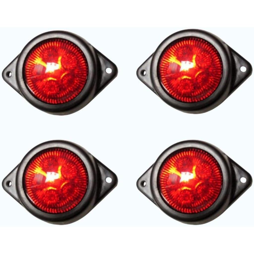 APSMOTIV LED outline Marker Lights Trailer for Truck 24V Clearance Lamp chicken lights cargo Marker lights Universal Fit, Color Red, Pack of 4