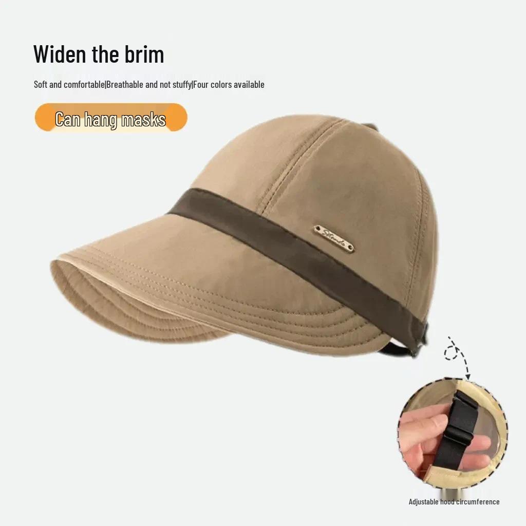 Скидка для новых посетителей: Женская универсальная шляпа от солнца в стиле Хепберн - Повседневный бейсбольный и рыбацкий стиль, Большой обхват головы