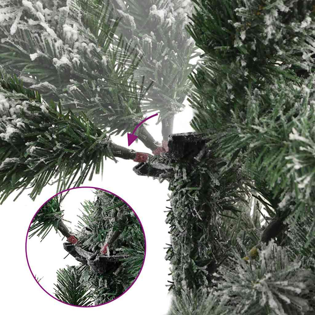 Artificial Foldable Christmas Tree in Green and White 180 cm