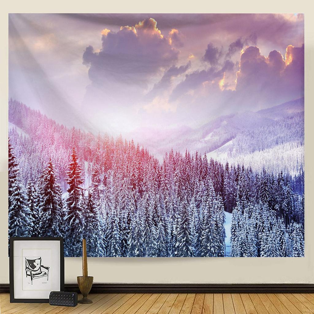 Гобелен Рождественская снежная сцена серии фон висит ткань дома гостиная спальня прикроватный настенный гобелен