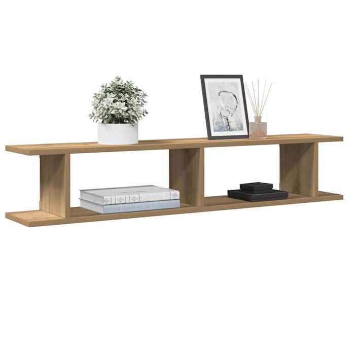 VidaXL Étagères murales 2 pcs chêne artisanal 105x18x20 cm, étagère flottante, étagère de buanderie, étagère pour CD, 856603