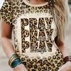 Trendy And Cool Design Leopard Art Print Minimalist Women's T-shirt Cool And Comfortable Summer Collar Casual Street Tops Tees