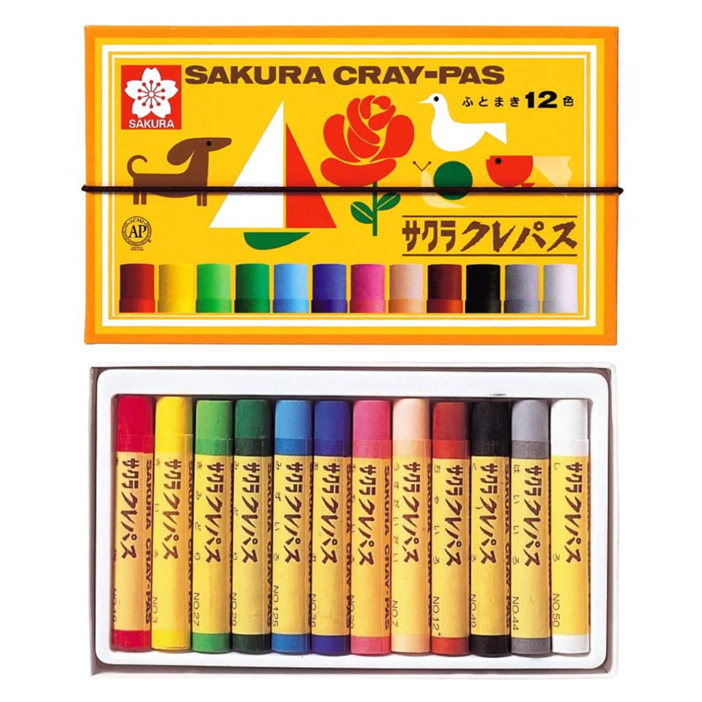 Sakura Craypas Crayons, 12 Colors, with Elastic Band (LP12R)