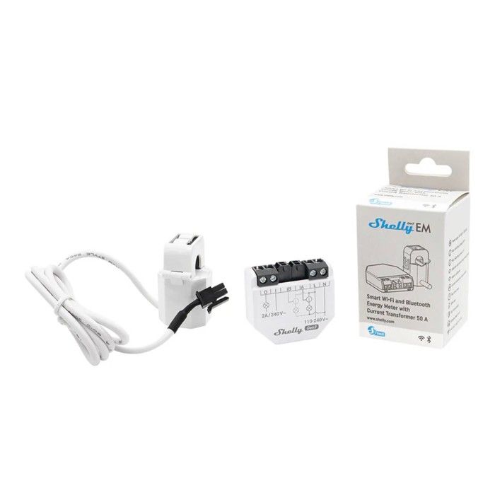 Compteur d’énergie connecté - SHELLY - EM Gen3 - Pince 50A - Monophasé - Wi-Fi & Bluetooth