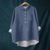 Женская рубашка-блузка с длинными рукавами и пуговицами, однотонный повседневный подол, нестандартный воротник рубашки