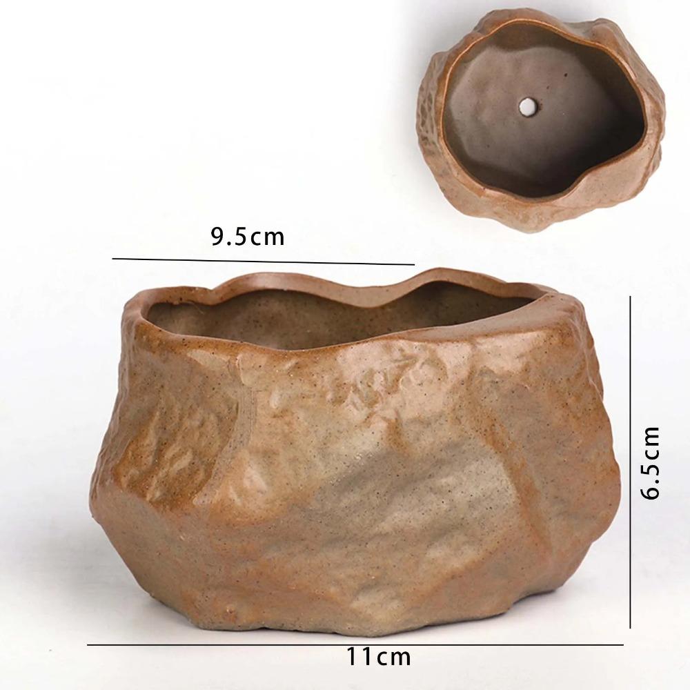 Stone Shape Succulent Plant Pots Wear Resistant Bonsai Potted Flowerpot  Home Decoration