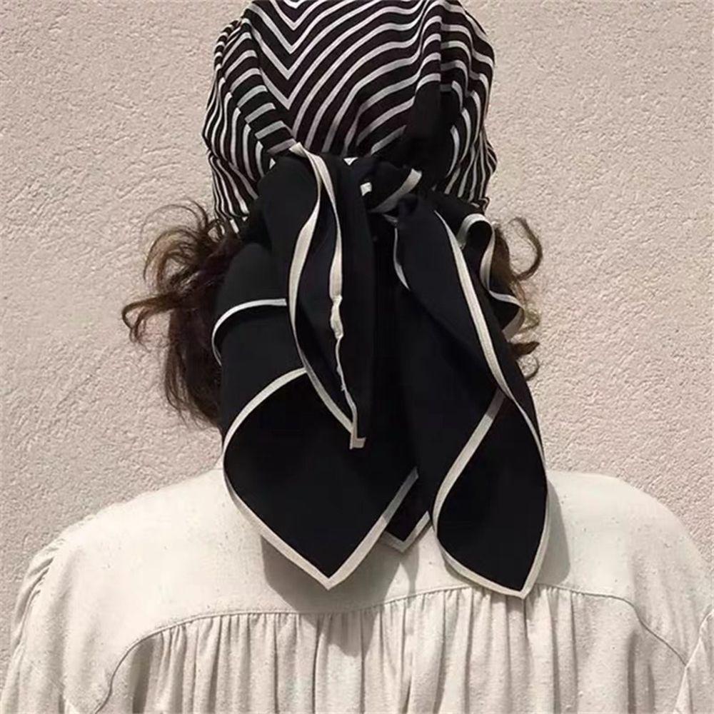 Аксессуары Геометрическая форма Накидки Женская шаль Шёлковый шарф Корейский стиль Шарфы Шарф с принтом