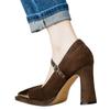 Fashion Women's Shoes 2024 Fashion Buckle Women's Pumps Spring Autumn Pointed Toe Suede Solid Sexy Dress Block Heel Shallow Shoes