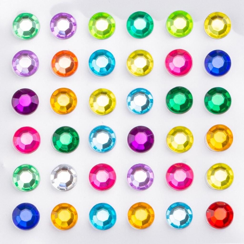 Colored Self-adhesive Rhinestones Sticker Children's Stage Show DIY Face Eye Decoration Acrylic Crystal Diamond Tattoo Sticker