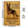 German Shepherd Dog Guard Metal Sign, 8x12 Inch.