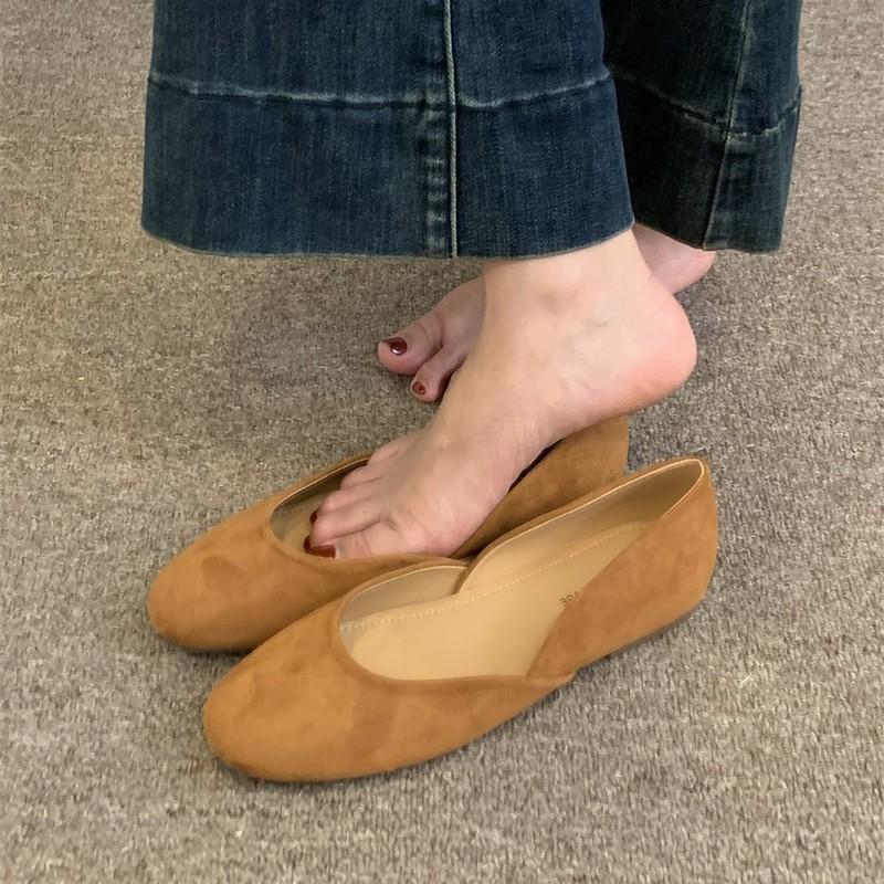 Британский стиль весна 2025 новые французские ретро туфли с круглым носком бабушка Дуду с плоским дном и неглубоким горлом