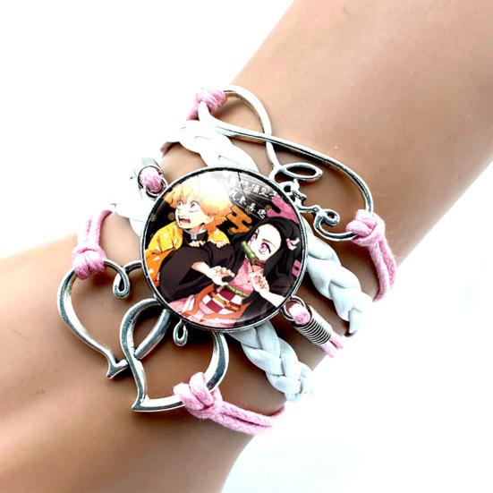 Браслет унисекс, убийца демонов, многослойные украшения, плетеный браслет с героями мультфильмов для фанатов
