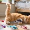 Плюшевая игрушка для кошек «Мышь», разноцветная игрушка для мышей из искусственного меха для котят, интерактивная игрушка для охотничьего инстинкта для домашних кошек
