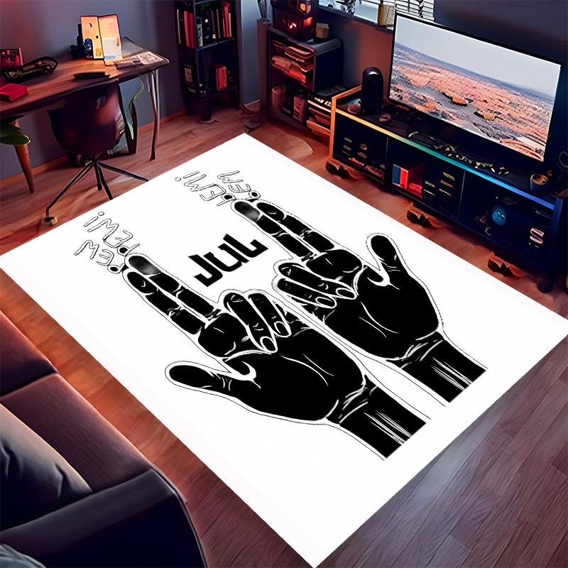1pc Jul rapper Print Area Rug - Soft, Washable Non-Slip Indoor Mat for Office Chairs, Living Room, Home Office Decorative Rug