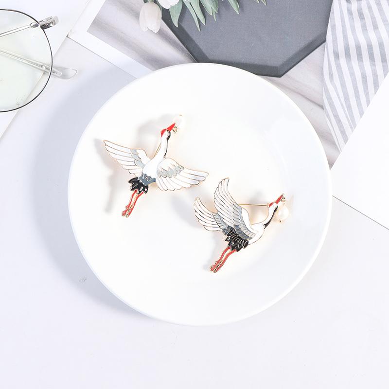 1 шт., жемчуг, журавли, эмалированная булавка, винтажная подвесная брошь в виде птицы, женские роскошные ювелирные изделия