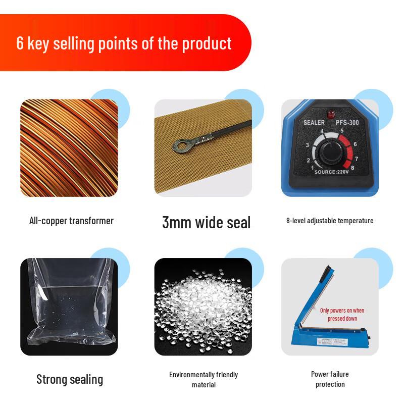 Hand Press Impulse Sealer with Film Cutter