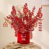 Korean Style New Year Housewarming Ornament: Plush Flower Fortune Bucket for Living Room