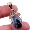 Natural Pietersite Gemstone 925 Solid Sterling Silver TwoTone Pendant 1.75" d6R99