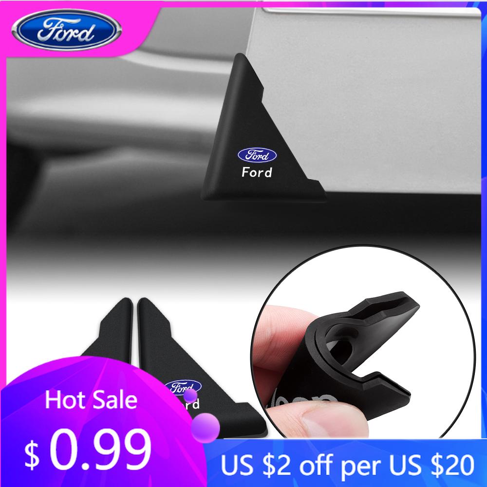 Car Sticker 2Pc Car Door Corner Cover Bumper Crash Scratch Protector Sticker For Ford Ranger Focus Kuga Mustang S-MAX Transit Mo