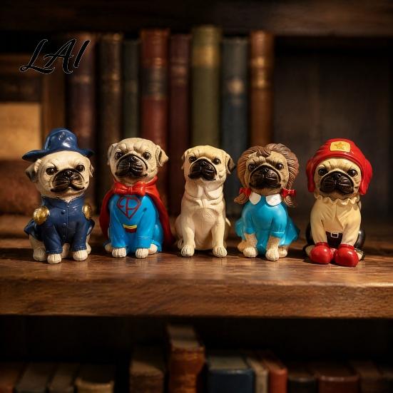 Small Money Box for Desk Cute Pug Dog Coin Bank Resin Pet Saving Box Creative Holder Home Tabletop Piggy Birthday Christmas Gifts Kids Boys