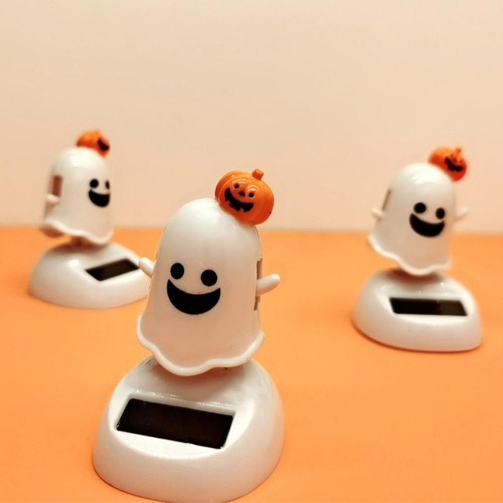 2pcs Solar Power Halloween Ghost Toys Funny Animal Dancing Toy Shaking Head Dolls Birthday Gift