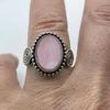 Rose Quartz Oval Gemstone Ring, Solid 925 Sterling Silver Ring, Unisex Gift, Statement Ring, Silver Jewelry, Ring For Her