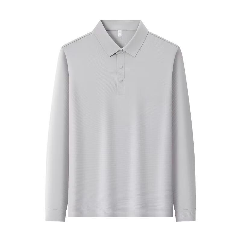Qiaogerui Unisex Waffle Knit Long Sleeve Polo Shirt