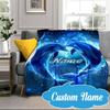 Custom Name Dolphins Starry Night Blanket bed sofa Blanket Flannel Blanket for Camping, Hiking, Picnic Essentials,gift for Fan family