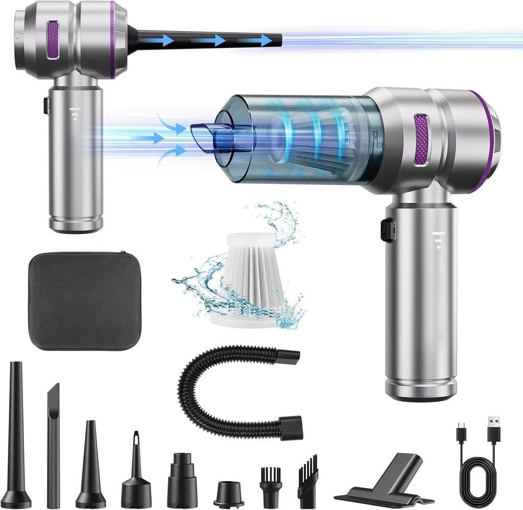 Автомобильный пылесос Бесщеточный Автомобильная беспроводная зарядка Автомобиль Дом Автомобиль Маленький Мини Высокая мощность Воздуходувка для пыли