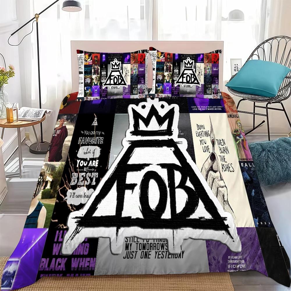 3D Print F-Fall Out Boy Bedding Set Soft Comforter Cover With 1/2pcs Pillow Shams For Kids Adults Duvet Cover Microfiber
