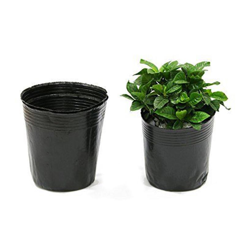 100pcs Garden Black Plastic Thicken Breathable Nutritional Plant Seedling Pots