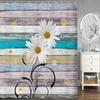 Daisy Shower Curtain Set - Rustic Farmhouse Floral with White/Yellow Blooms, Spring Botanical Bath Decor, Multi-Size Options
