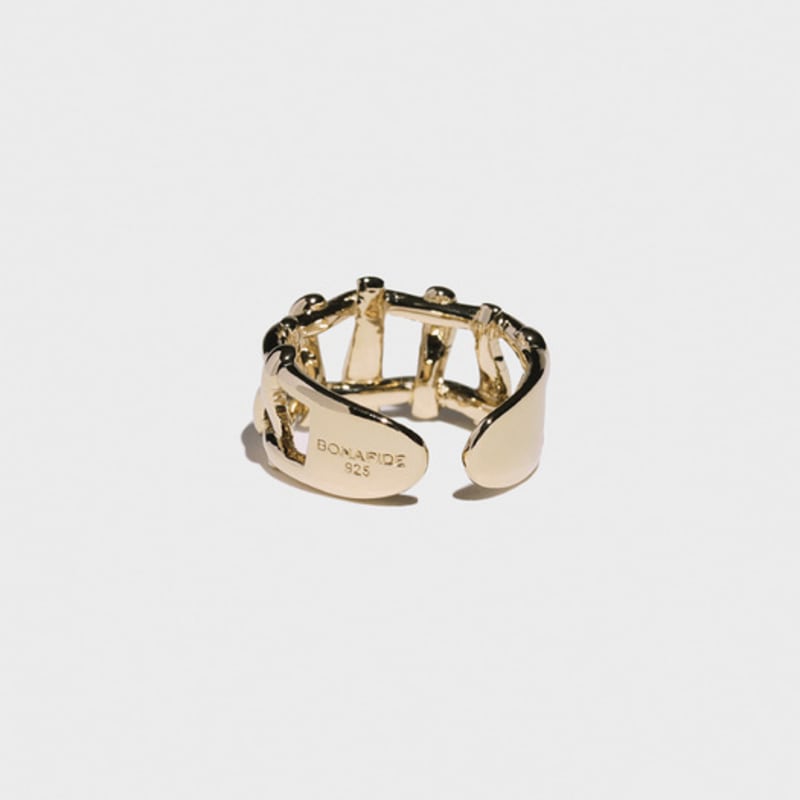 BONAFIDE JEWELRY Открытое кольцо на мизинец с множеством хэштегов (Золото)
