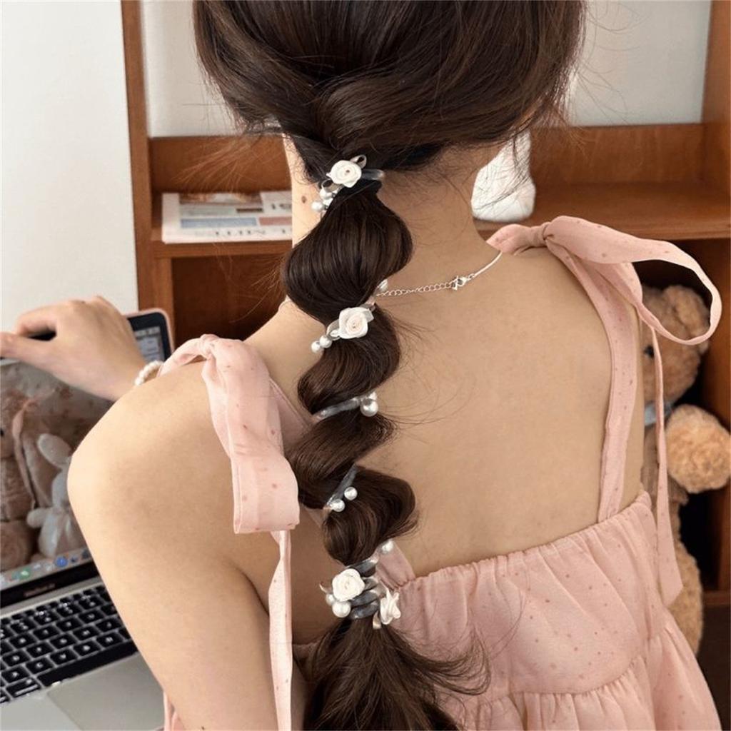 Sweet Telephone Cord Hair Ties for Women Girls Hair Accessories for Ponytail Bun No Slip Elastic Hair Bands