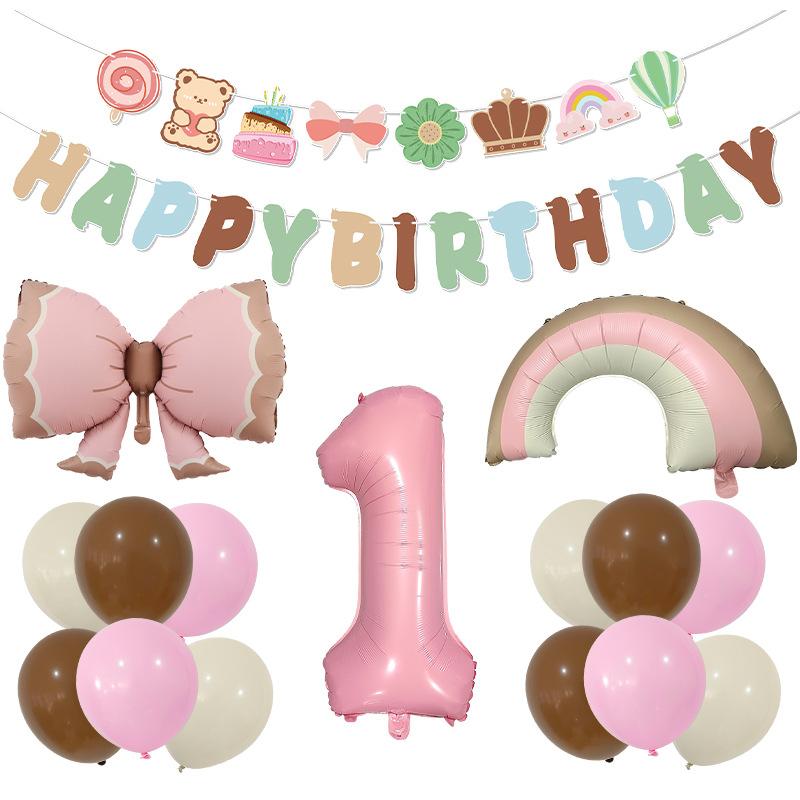 Ветер Матовый Бант Алюминиевая Фольга Воздушный Шар Флаг Композиция Реквизит Украшение для Вечеринки по Случаю Дня Рождения Набор Воздушных Шаров