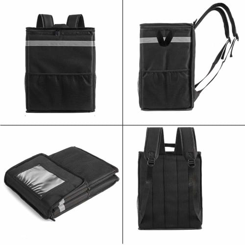 NUWAJP Delivery Bag, Large Capacity Pizza Delivery Backpack, Hot and Cold Food Delivery Bag, Travel Lunch Sushi Warmer Bag - 33.5cm X 25.5cm X 41cm