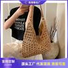 Woven Bag Women's New Trendy Fashion Beach Vacation Shoulder Bag Crossbody Bucket Bag Straw Bag