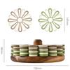 6Pcs Nordic Silicone Placemats Flower Relief Embossed Round Heat Insulation Non-Slip Tablemat Coaster Decor Tableware Dining Mat