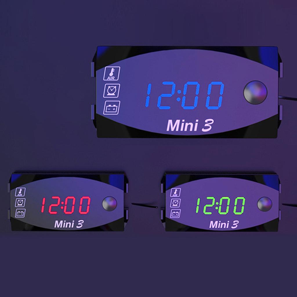 Мотоциклетный DC 10 14V 3 в 1 цифровой часы + термометр + вольтметр тестер индикатор заряда батареи для автомобиля лодки морской